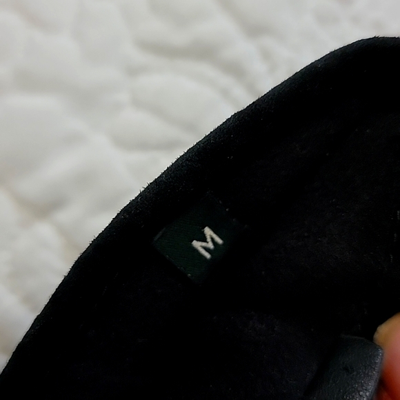 Ralph Lauren Black Suede Leather Fringe Gloves - Picture 2 of 5